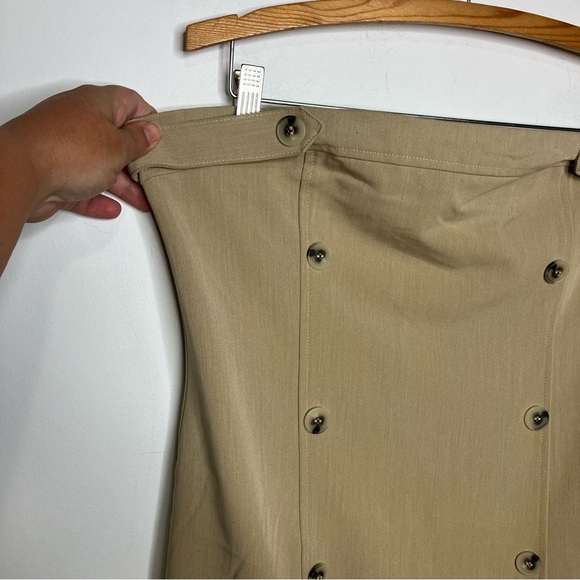 Anthropologie Maeve pleated strapless dress collegiate tan women’s size large - Picture 7 of 12